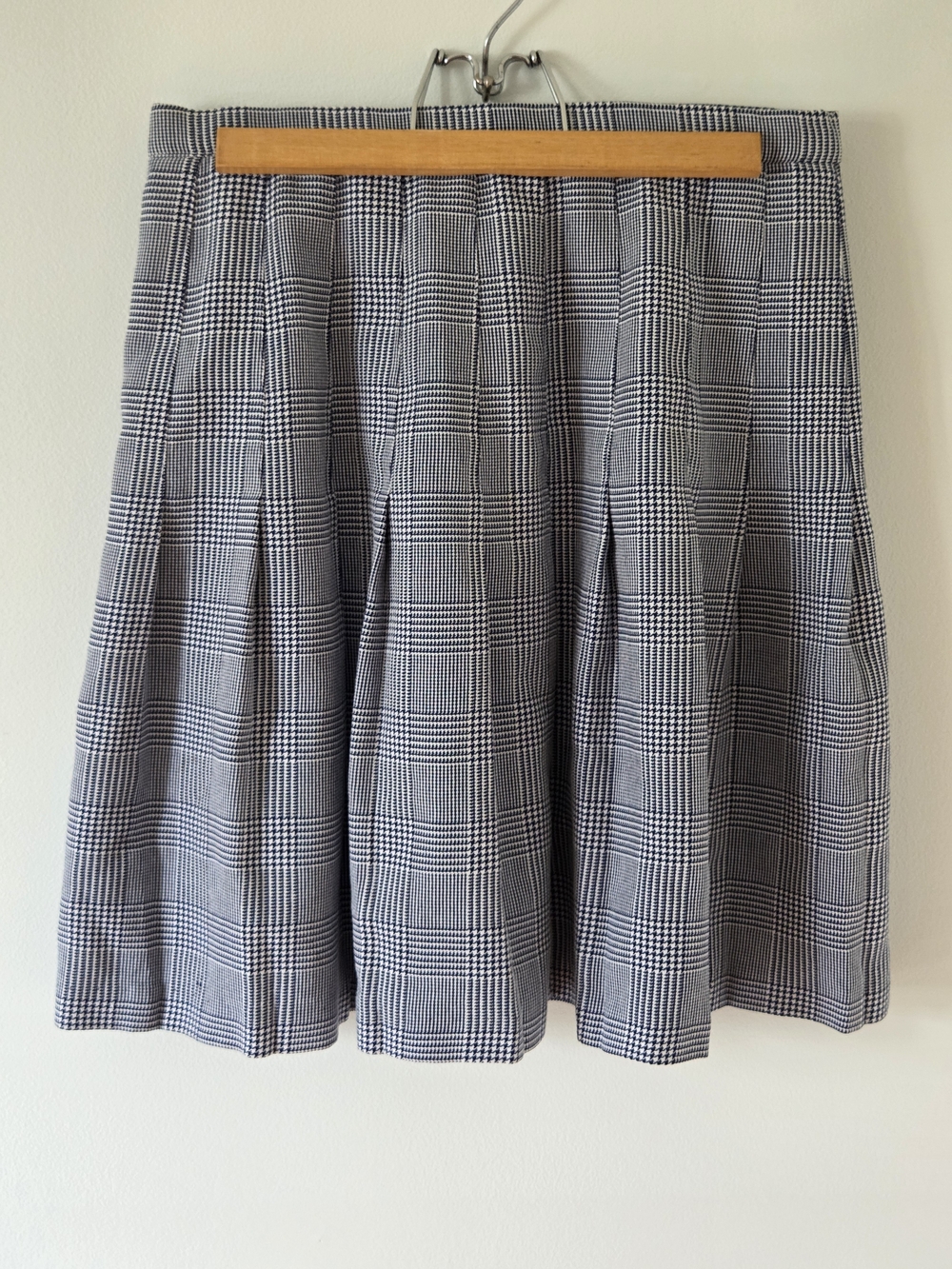 Vintage Metro New York Houndstooth Plaid Pleated Skirt Size 4 Small